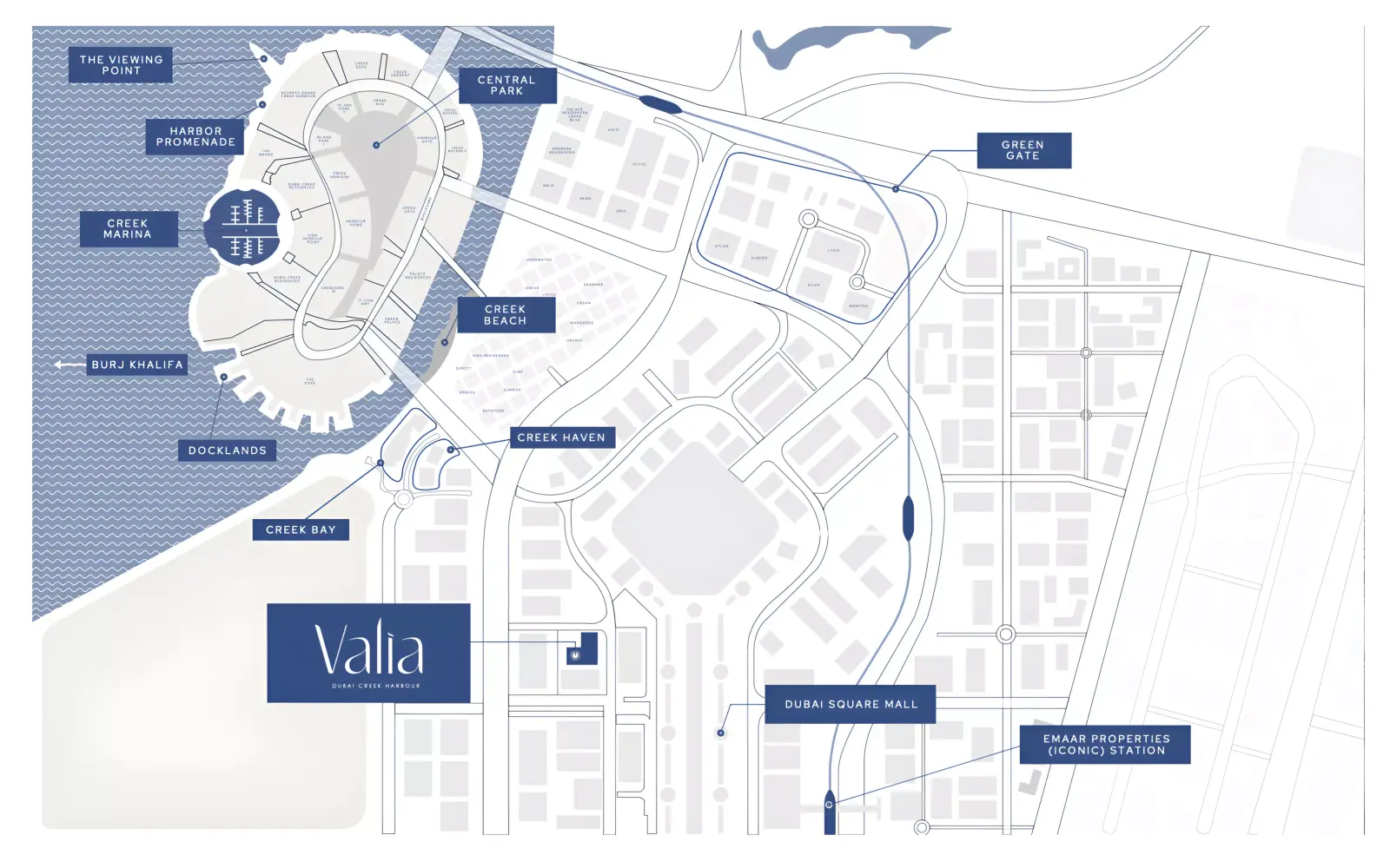 Valia Tower masterplan, Dubai Creek Harbour (The Lagoons)