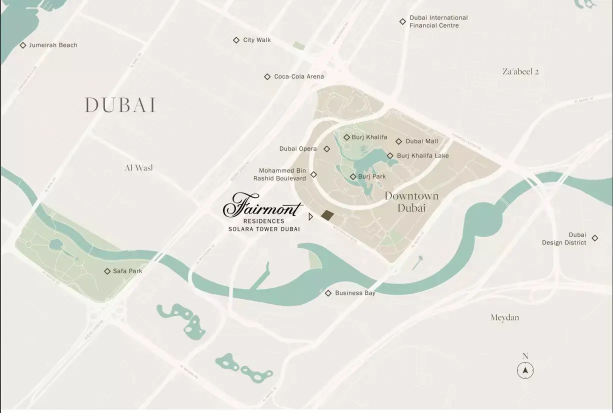 Fairmont Residences Solara Tower 总体规划, Downtown Dubai