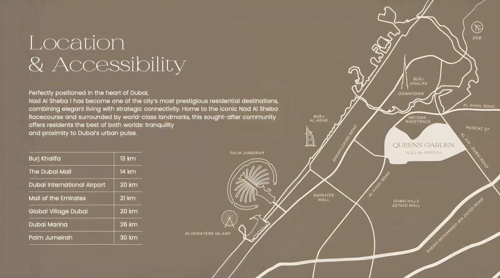 Queen’s Garden masterplan, Nad Al Sheba