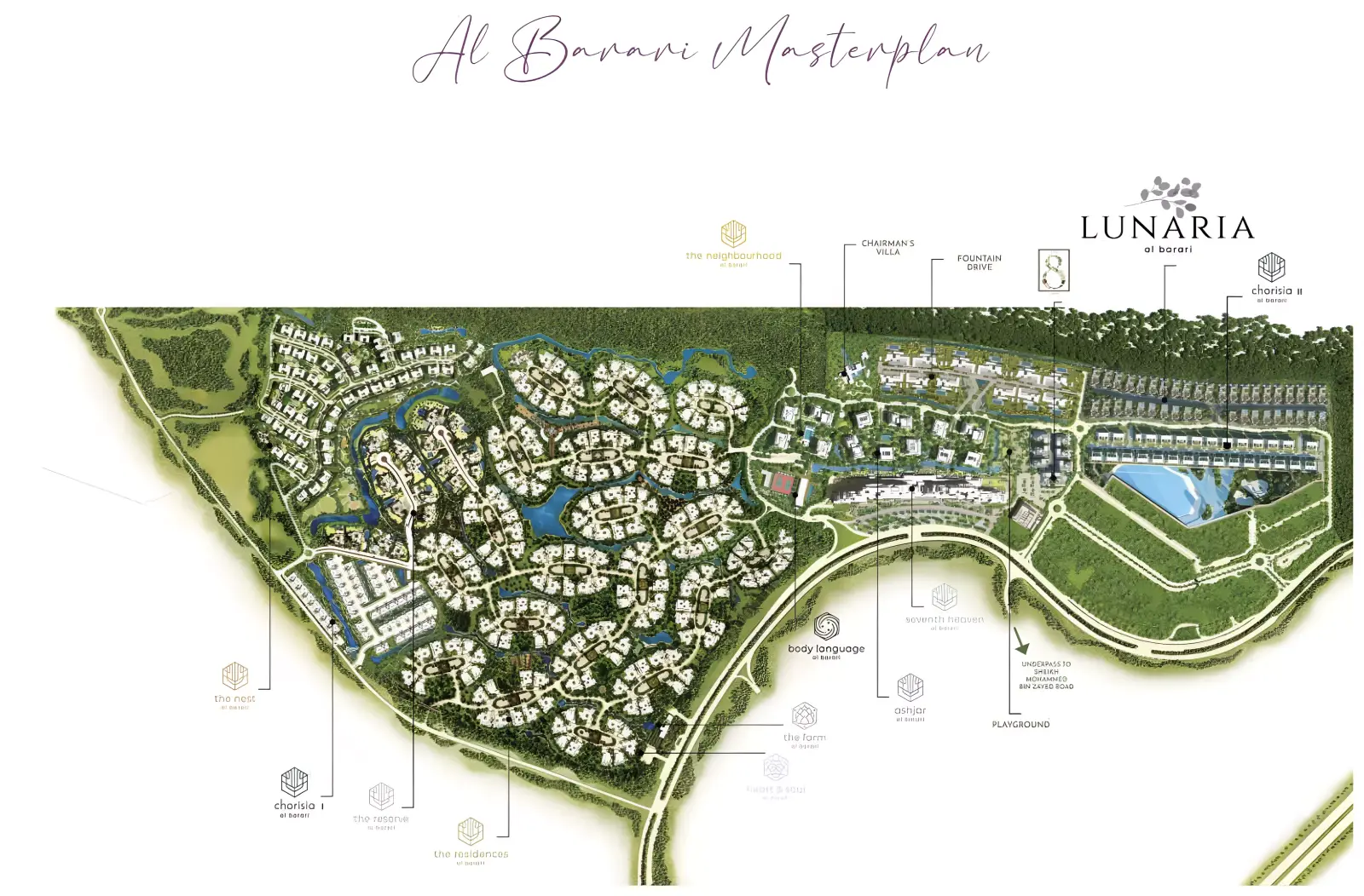 Masterplan Lunaria Al Barari, Al Barari