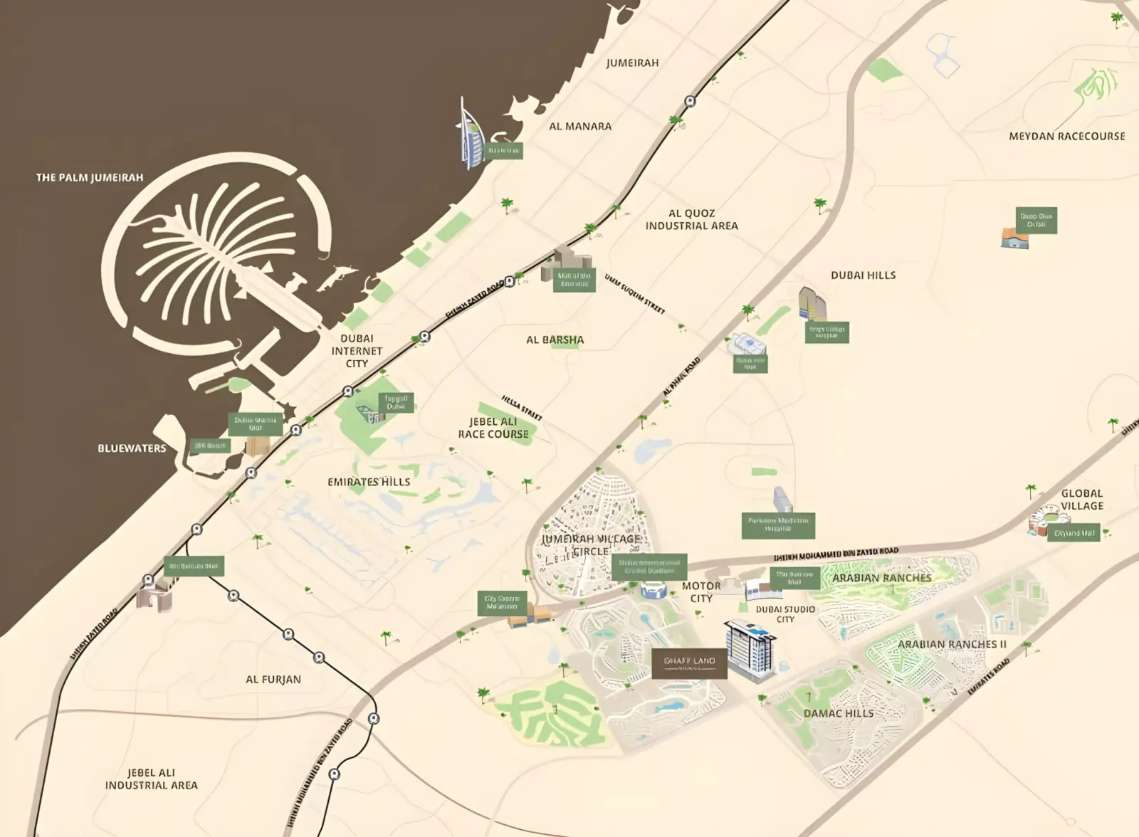 Ghaff Land Residence masterplan, Dubai Studio City