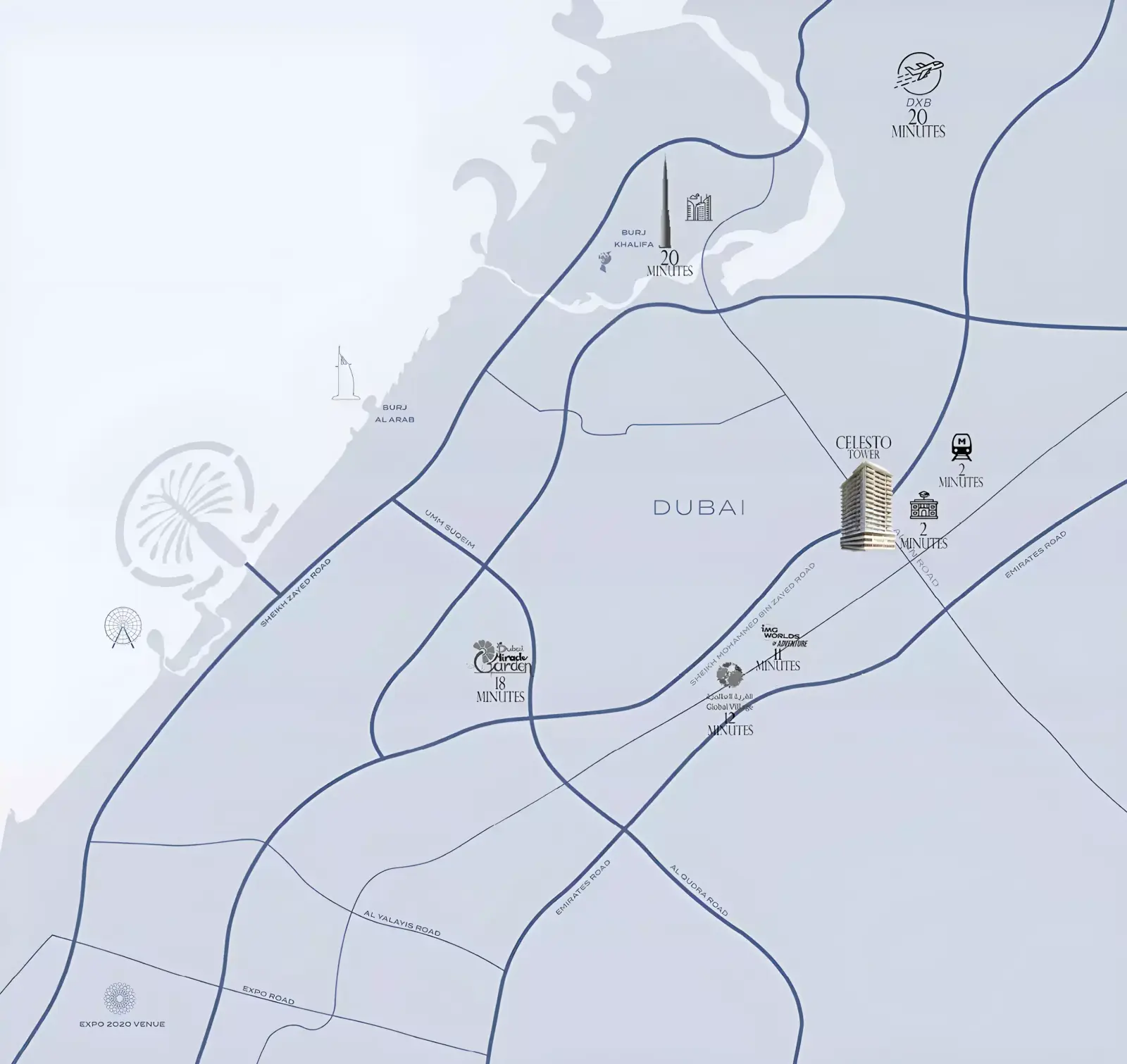 Masterplan Celesto Tower, Dubai Land Residence Complex