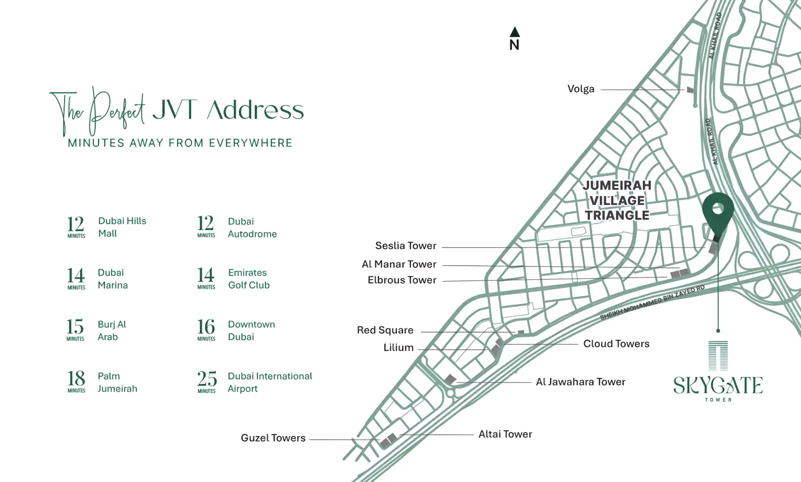 Sky Gate Tower masterplan, Jumeirah Village Triangle