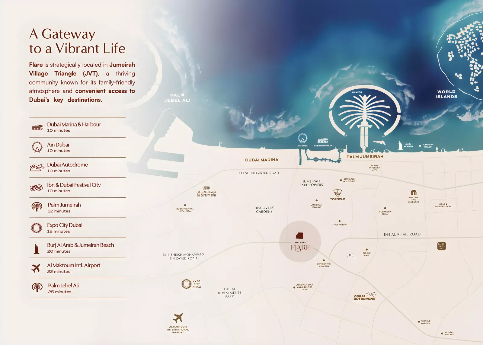 Binghatti Flare 02 masterplan, Jumeirah Village Triangle