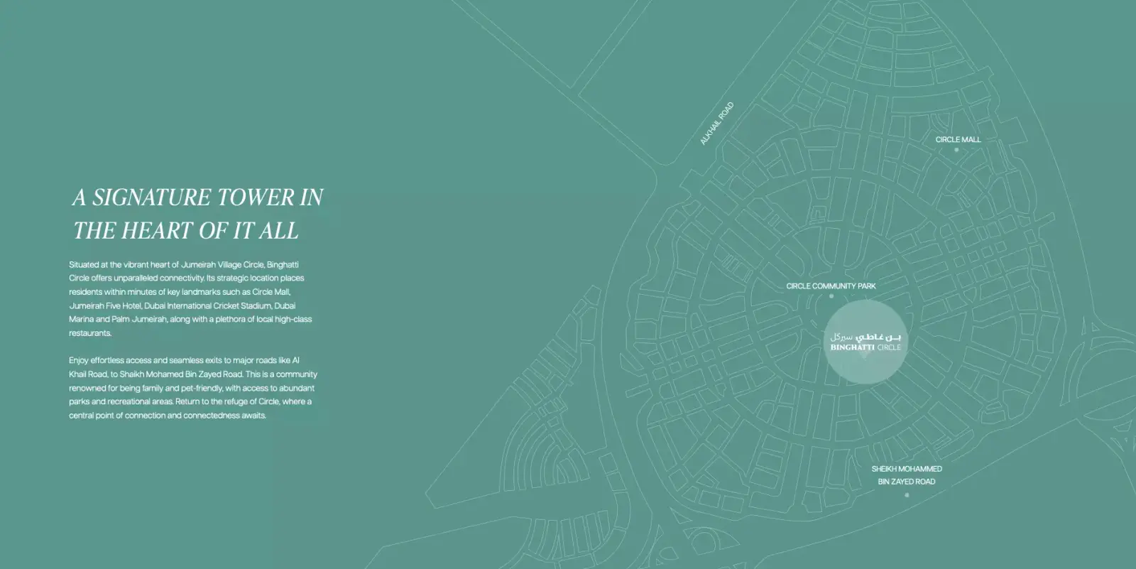 Binghatti Circle masterplan, Jumeirah Village Circle
