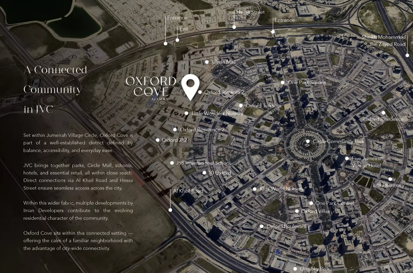 Oxford Cove masterplan, Jumeirah Village Circle
