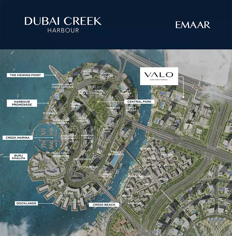 Valo masterplan, Dubai Creek Harbour (The Lagoons)