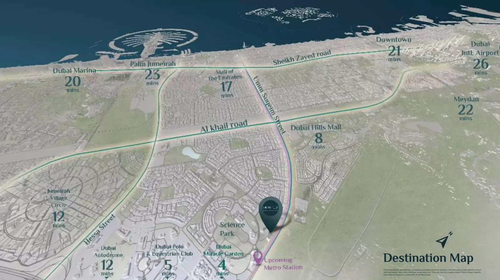 Skyhills Residences masterplan, Dubai Science Park