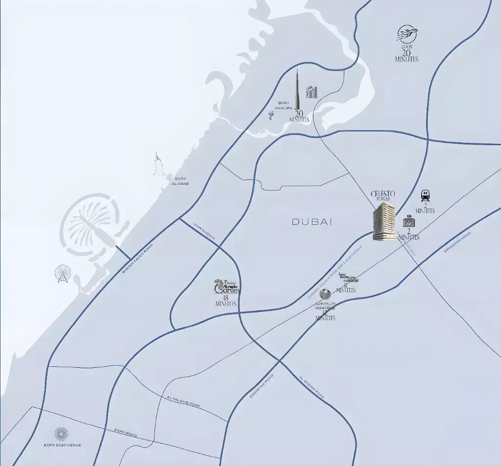 Мастер-план Celesto Tower 3, Dubai Land Residence Complex