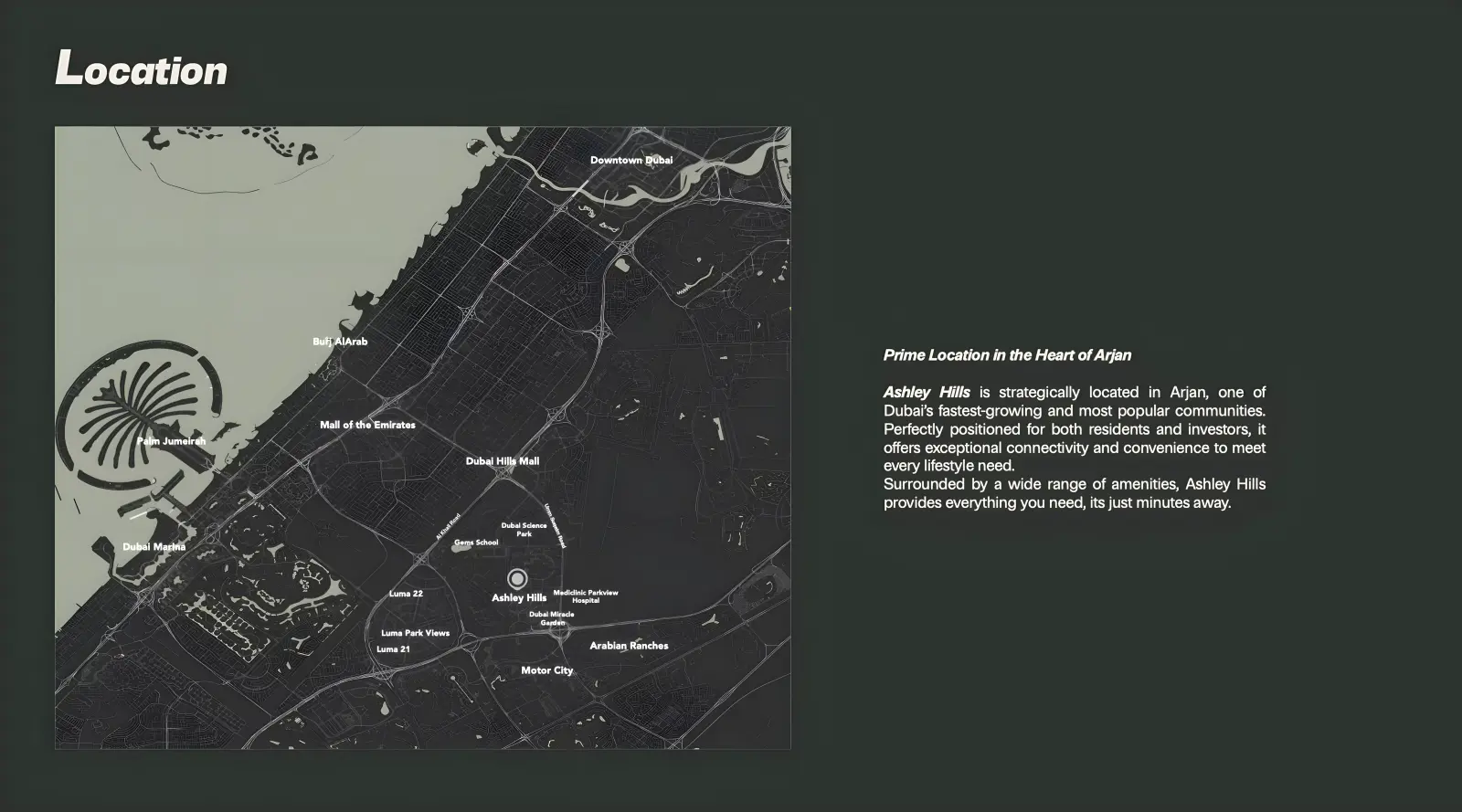 Ashley Hills masterplan, Arjan