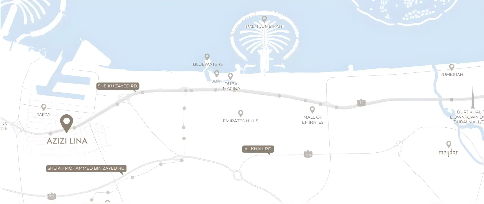 Azizi Lina masterplan, Downtown Jebel Ali