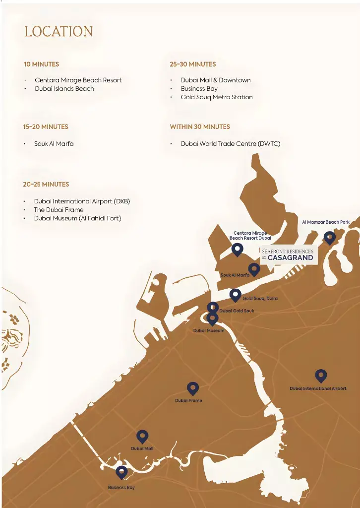 Casagrand Seafront Residences masterplan, Dubai Islands