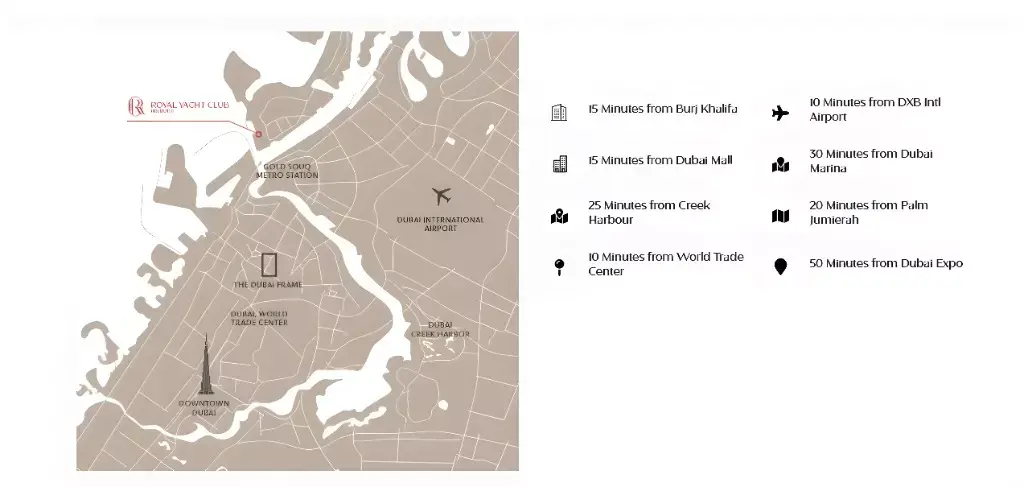 Royal Yacht Club Residences masterplan, Dubai Islands