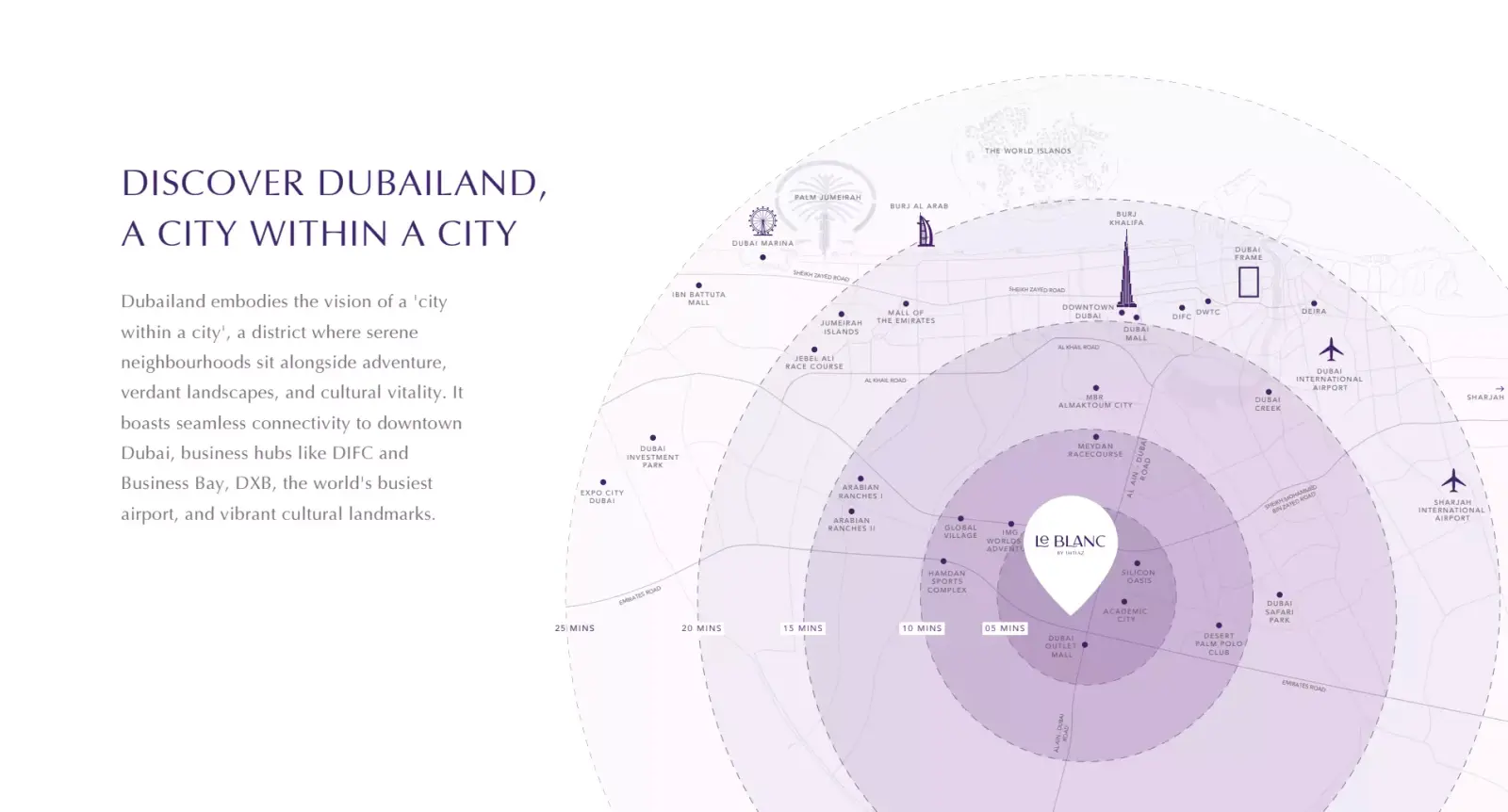 Le Blanc masterplan, Dubai Land Residence Complex