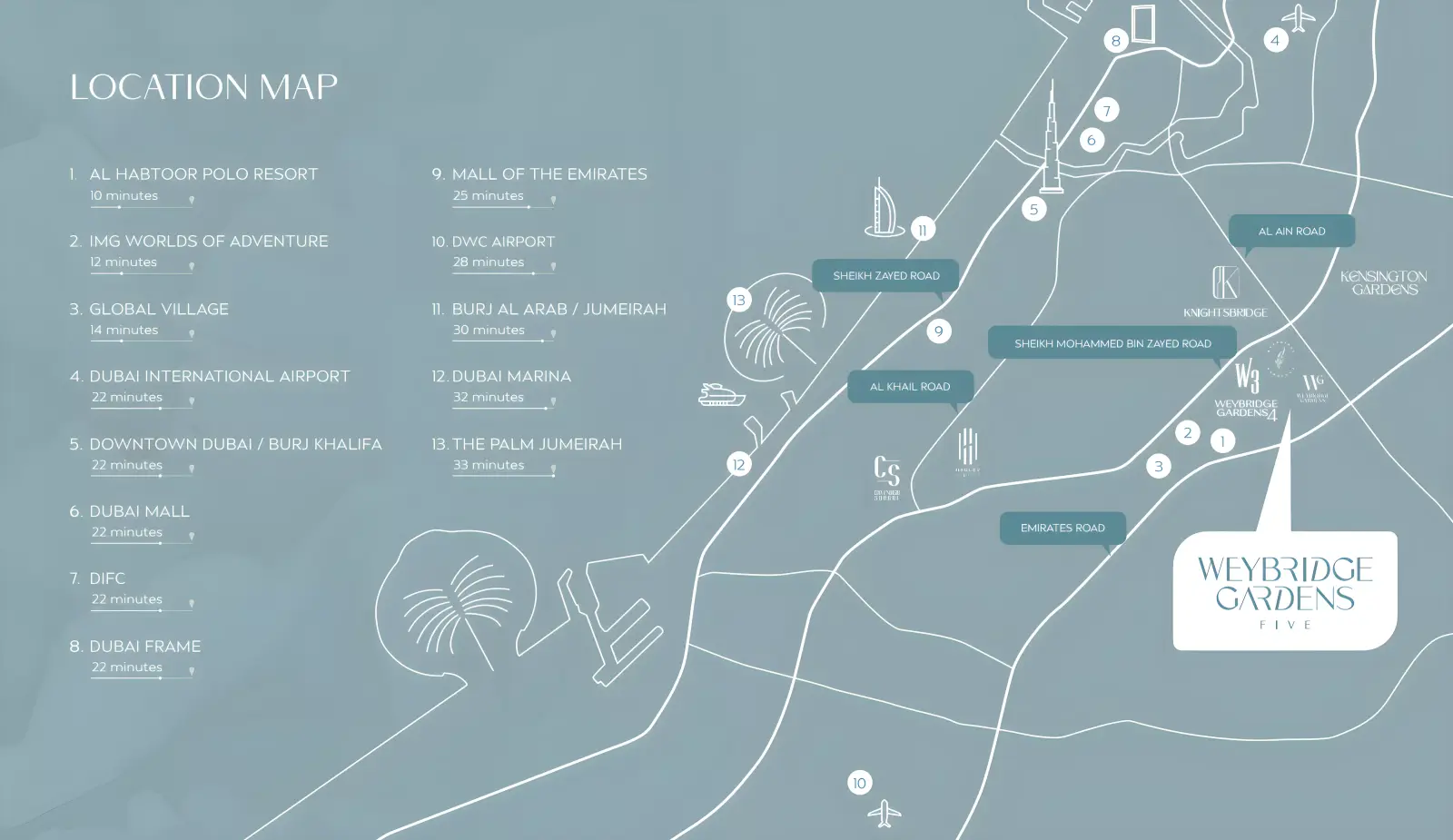 Weybridge Gardens Phase 5 masterplan, Dubai Land Residence Complex