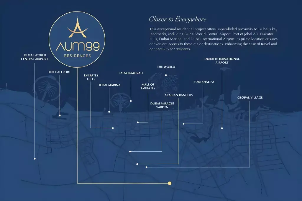 Aum 99 Residences masterplan, Dubai Land Residence Complex
