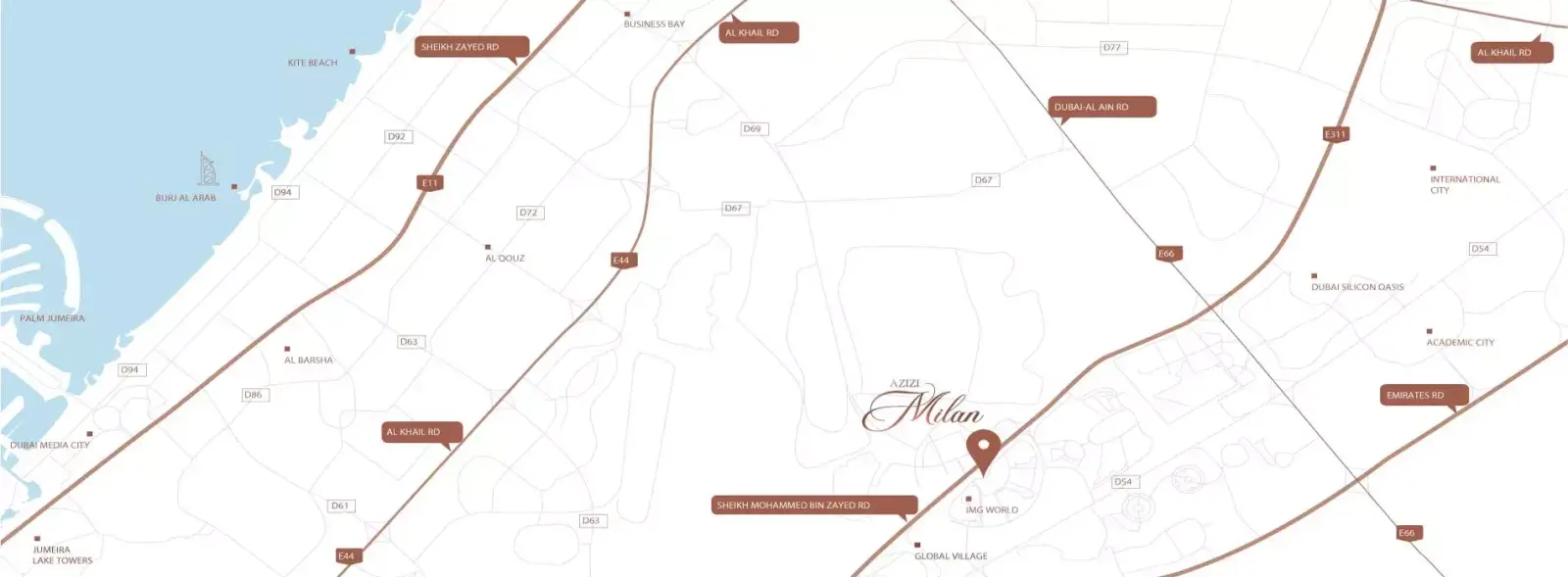 Azizi Milan 51 masterplan, City of Arabia