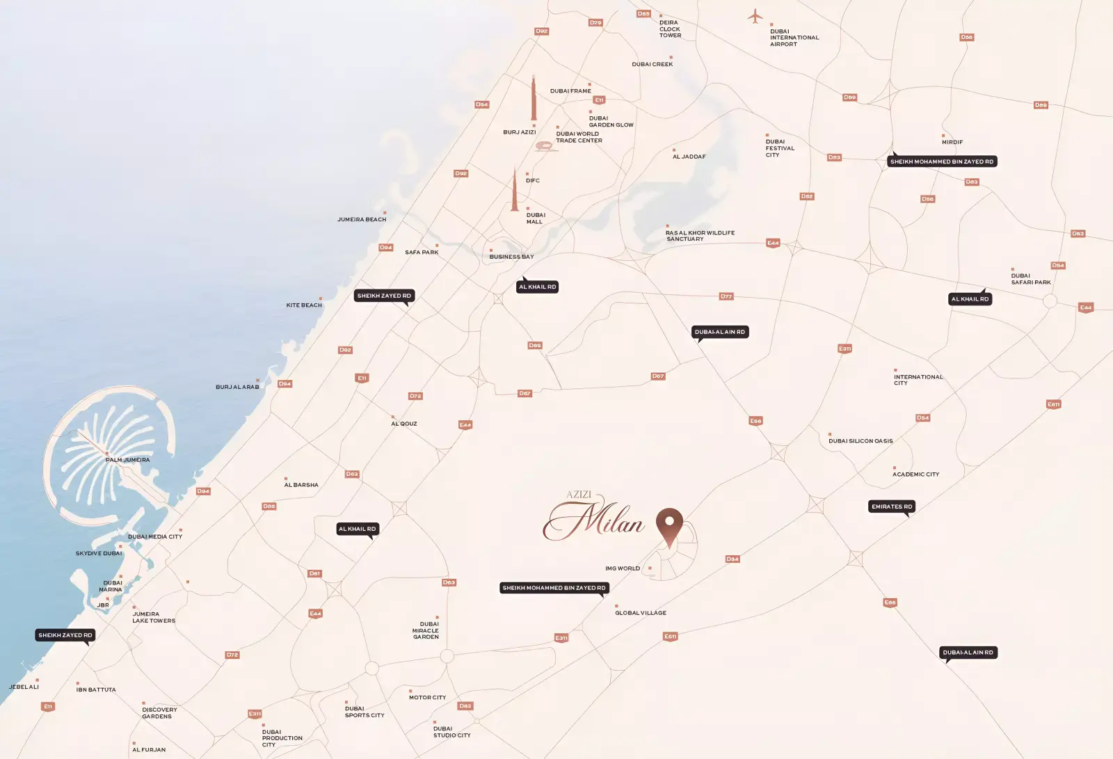 Azizi Milan 18 masterplan, City of Arabia