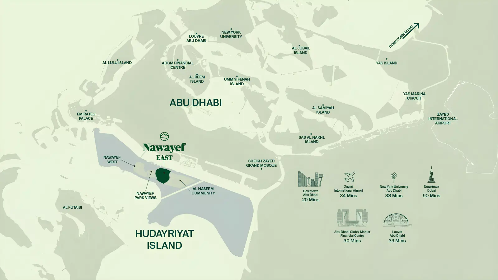 Nawayef East A masterplan, Al Hudayriat Island