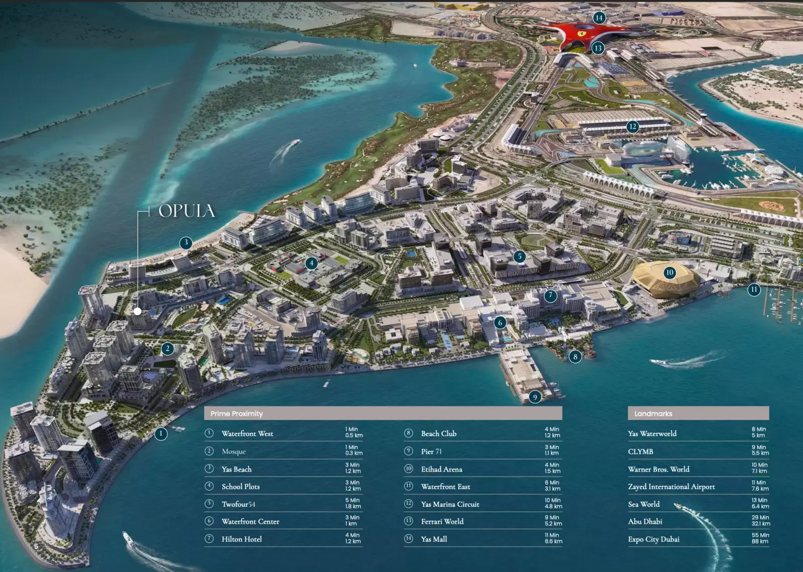 Opula Residence masterplan, Yas Island