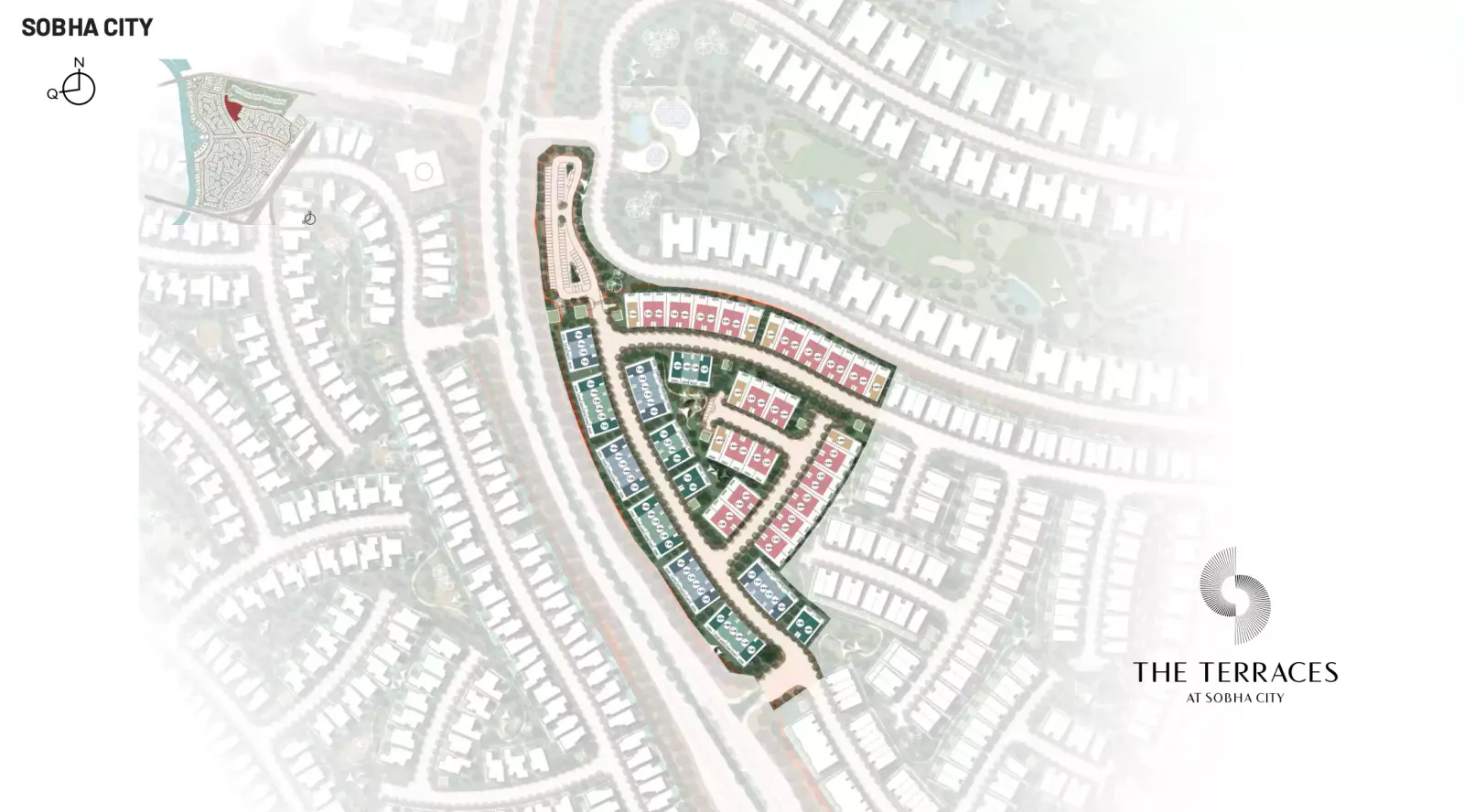 The Terraces at Sobha City masterplan, Al Bahya