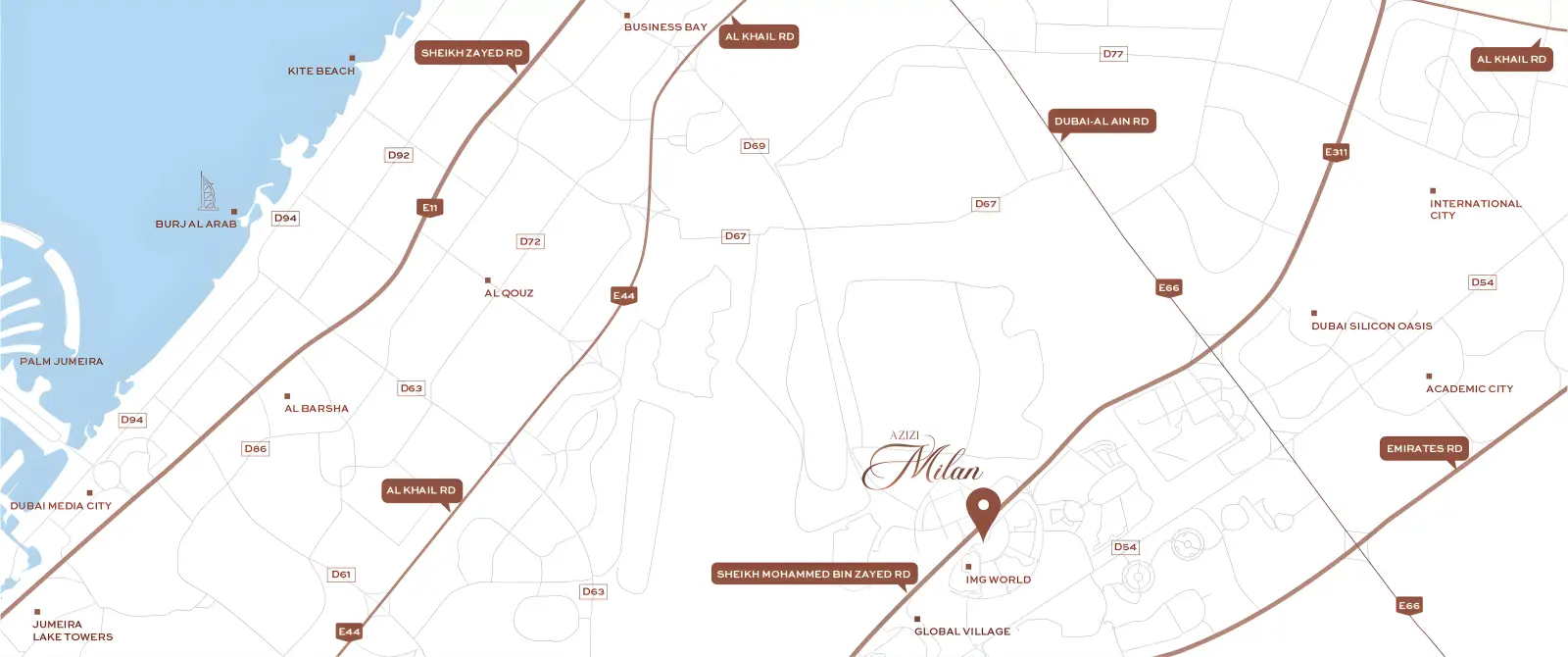 Azizi Milan 28 masterplan, City of Arabia