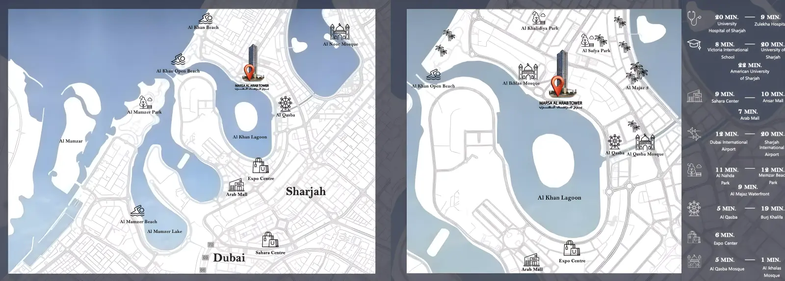 المخطط العام لـ مرسى العرب تاور, الخان