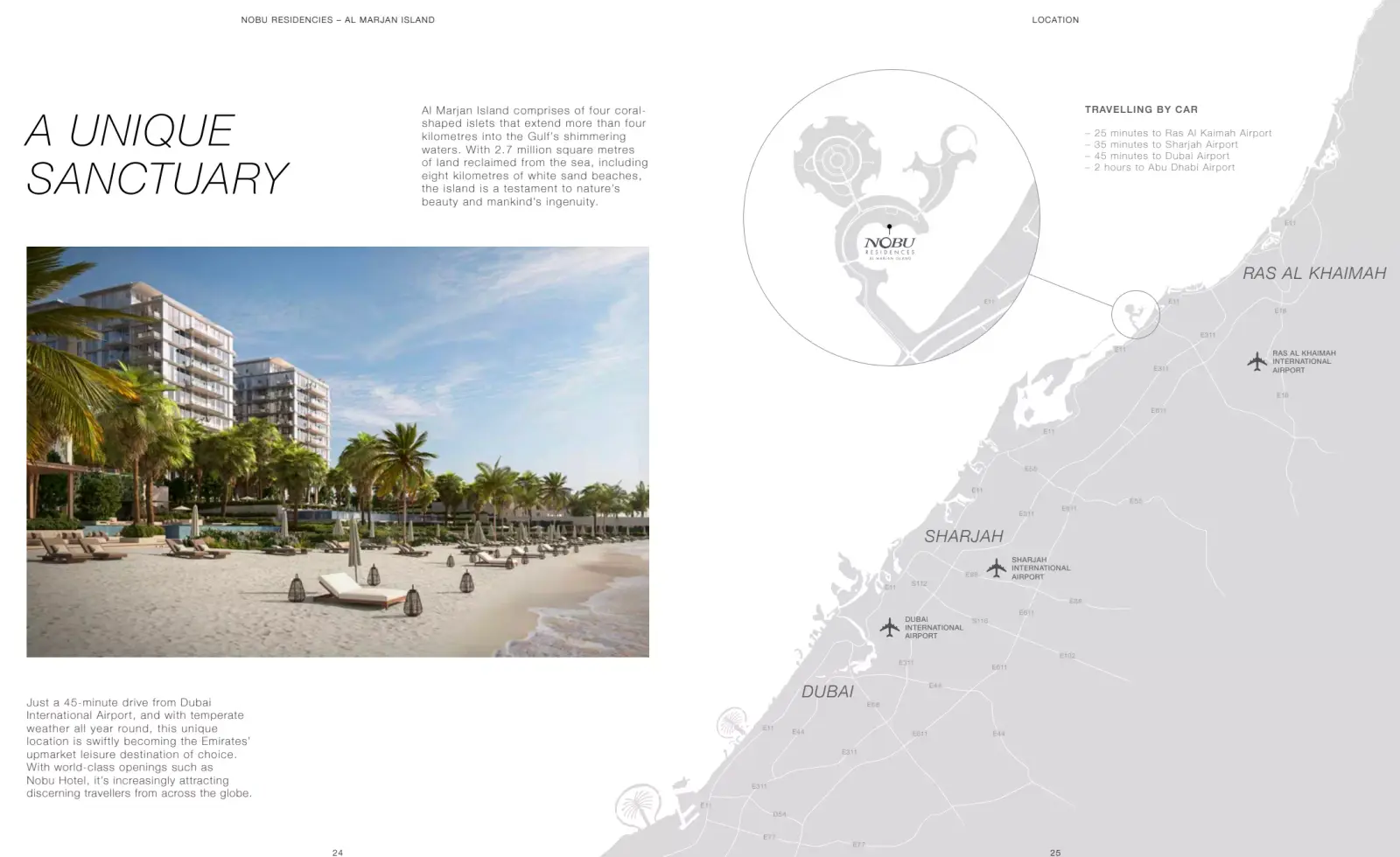 Nobu Hotel & Residences Al Marjan Island 总体规划, Al Marjan Island
