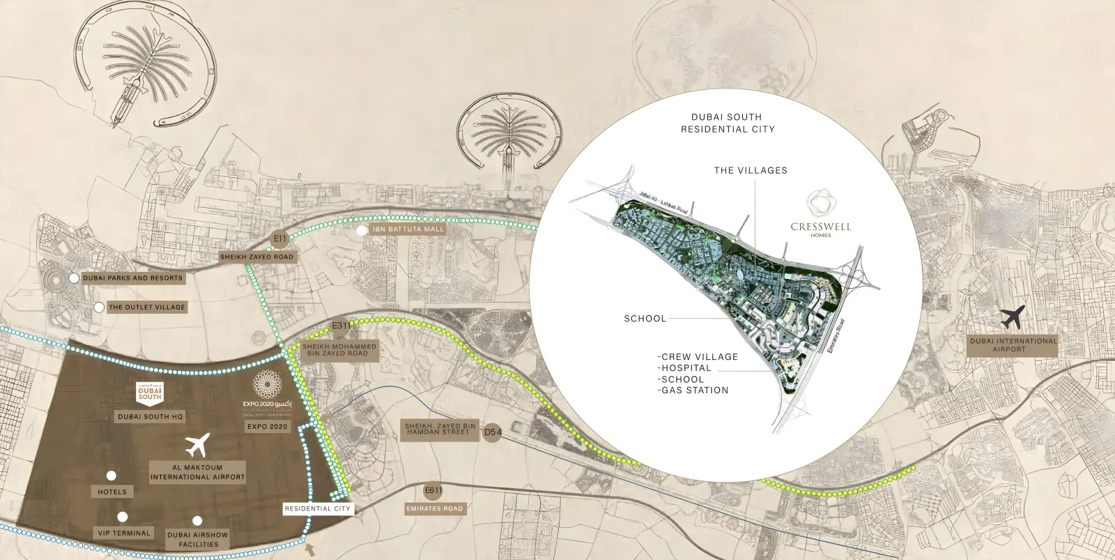 Cresswell Homes masterplan, Dubai South (Dubai World Central)