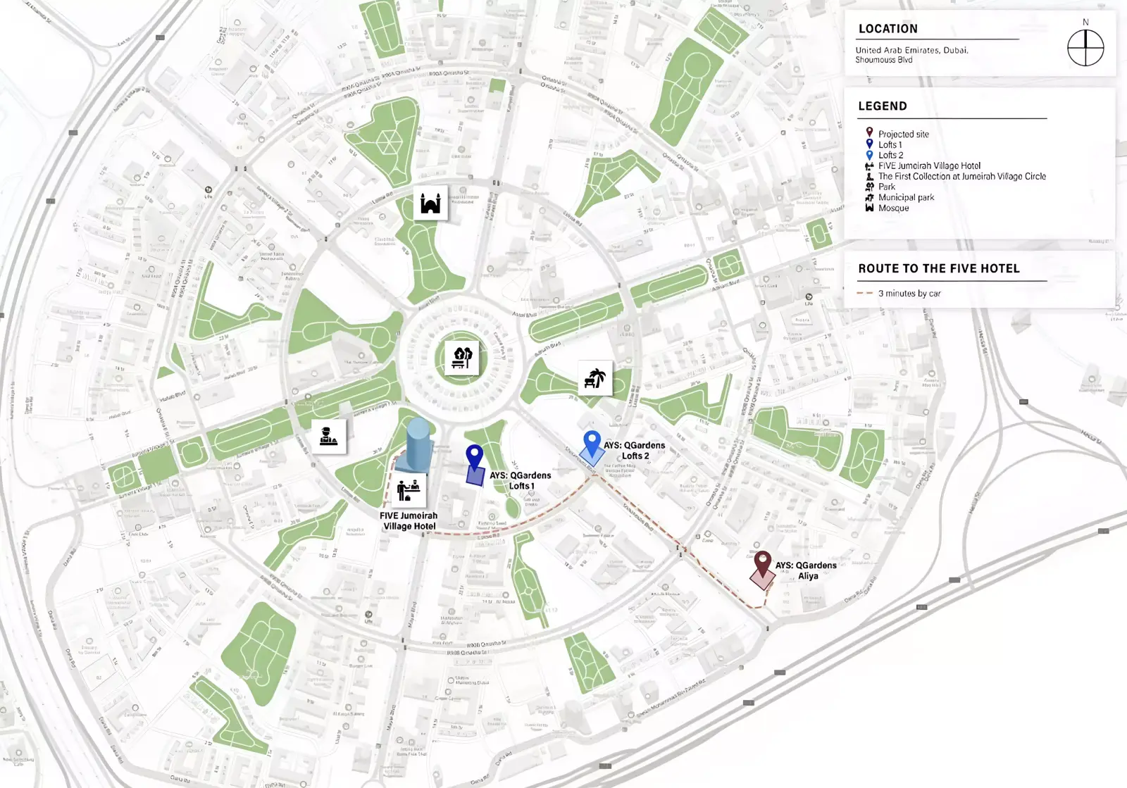 Q Gardens Aliya masterplan, Jumeirah Village Circle