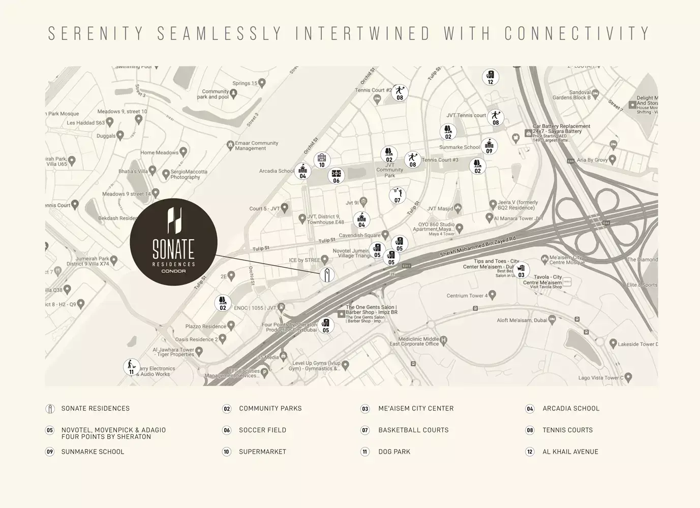 Sonate Residences masterplan, Jumeirah Village Triangle