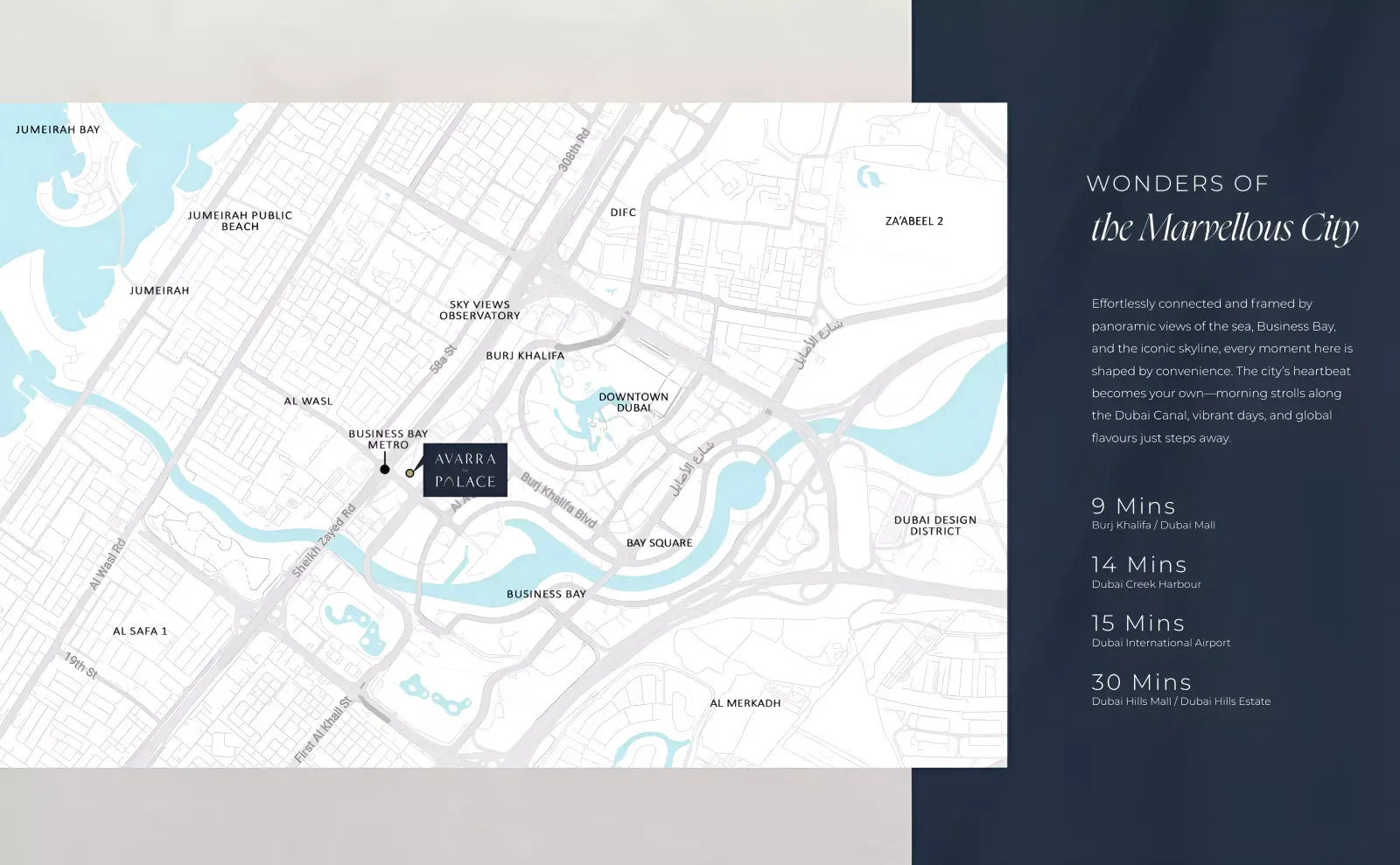 Avarra by Palace masterplan, Business Bay