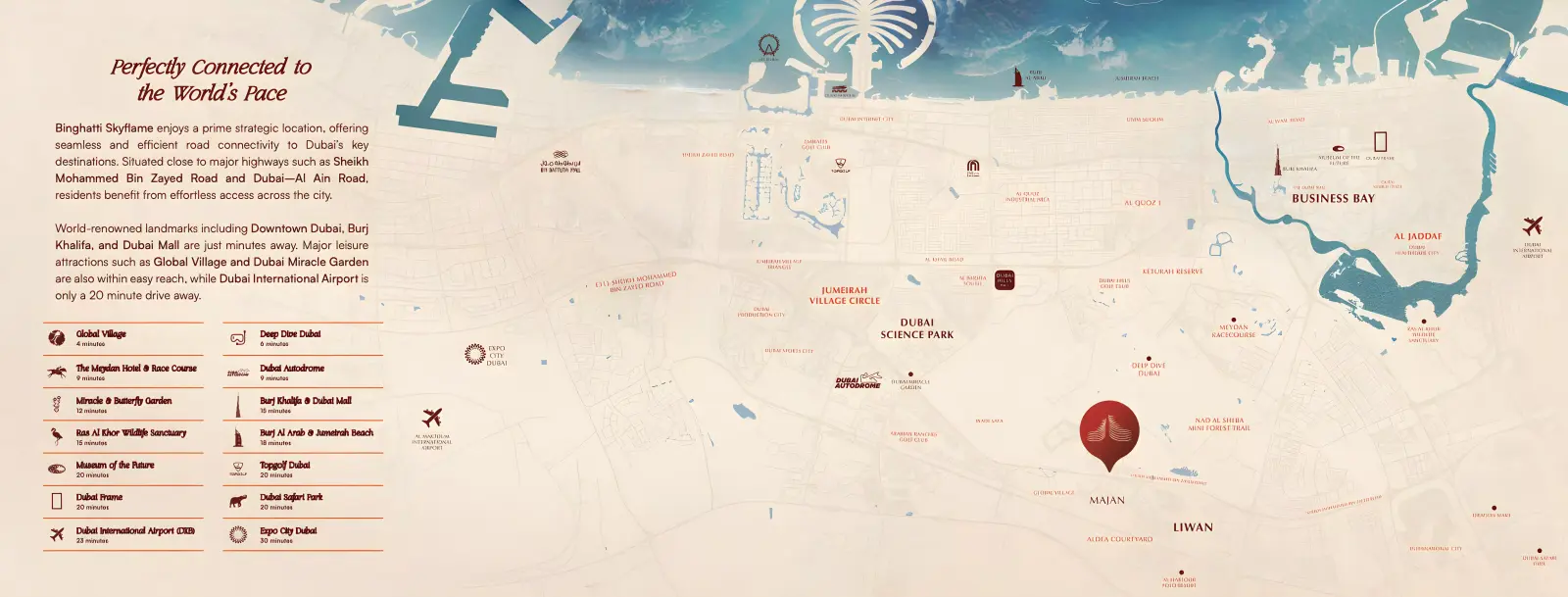 Binghatti Skyflame 2 masterplan, Majan