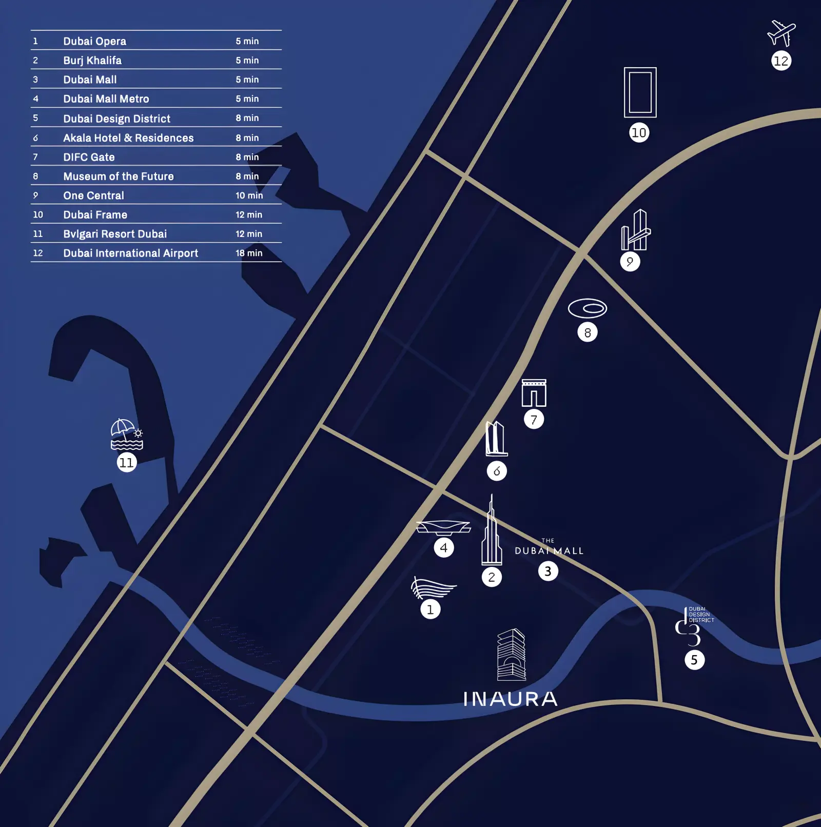 Inaura Hotels & Residences masterplan, Downtown Dubai