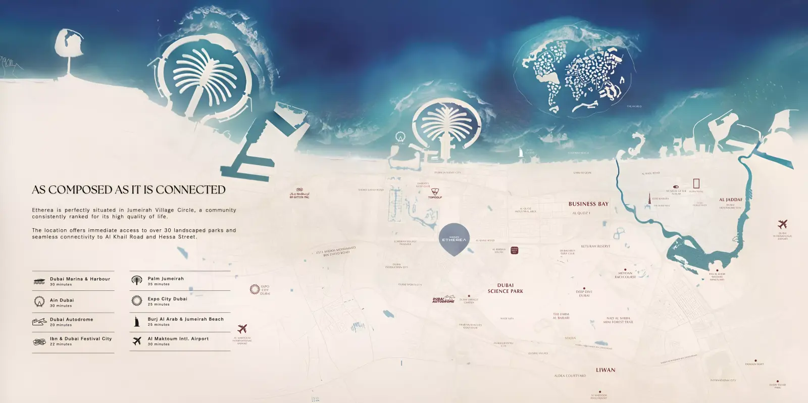 Binghatti Etherea masterplan, Jumeirah Village Circle