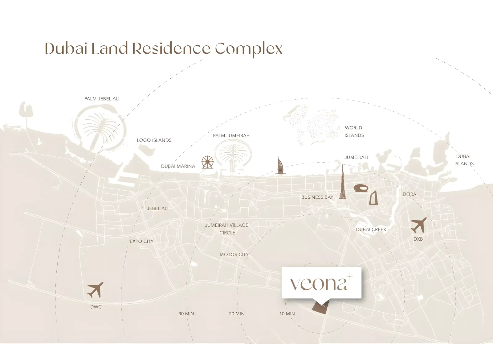 Masterplan Veona, Dubai Land Residence Complex