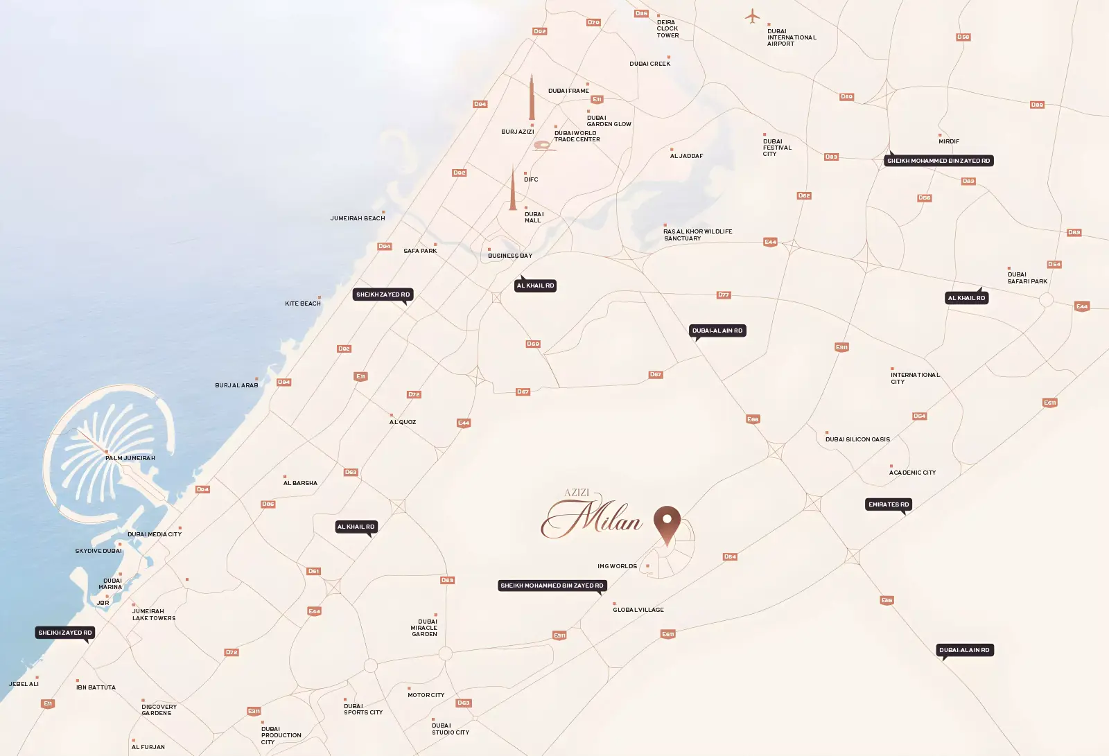 Azizi Milan Heights masterplan, City of Arabia