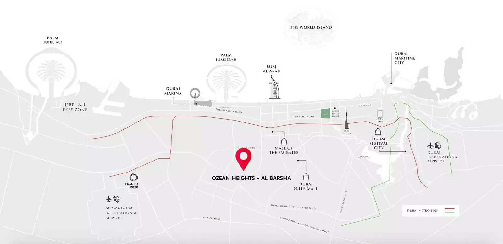 Ozean Heights masterplan, Al Barsha