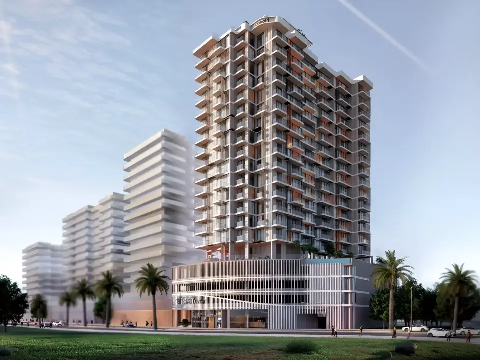 Tetris Tower by Object 1 in Jumeirah Village Circle