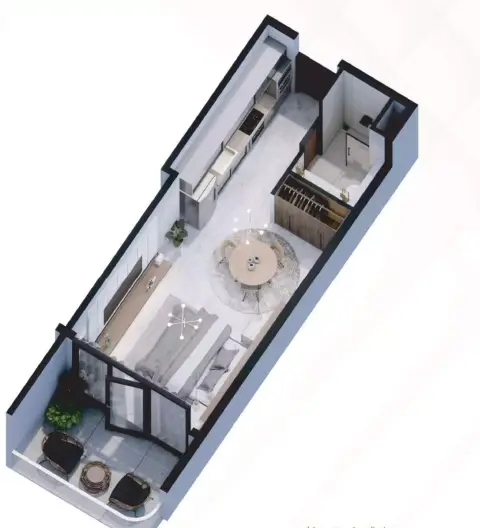 Golden Woods Albab Views: Type A, 332 sq ft 户型图