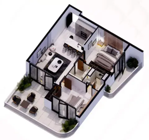 Golden Woods Albab Views: Type A, 902 sq ft 户型图