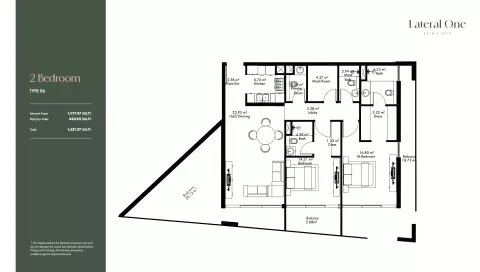 Lateral One: Floor plan Type 06, 1,621 sq ft