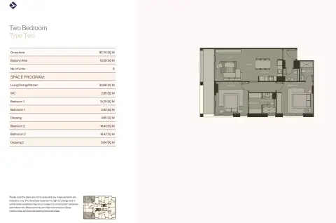 Koyo Residence: Планировка Type 2, 990 sq ft
