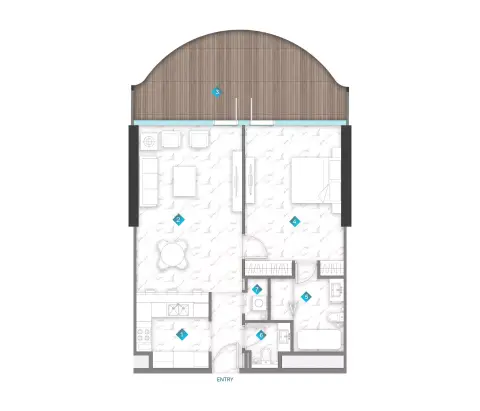 Dusit Rijas Residence: Floor plan Type 2, 1,171 sq ft