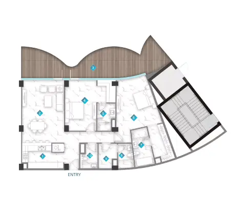 Dusit Rijas Residence: Floor plan Type 3, 1,972 sq ft