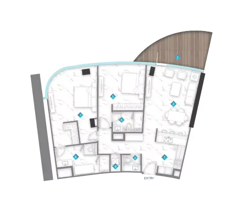 Dusit Rijas Residence: Floor plan Type 2, 1,496 sq ft