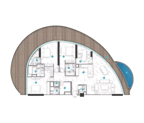 Dusit Rijas Residence: Floor plan Type 2, 3,779 sq ft