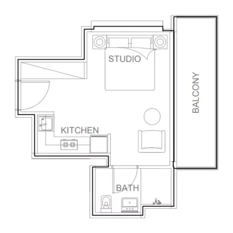AG Ark Tower: फ़्लोर प्लान Type A, 584 sq ft