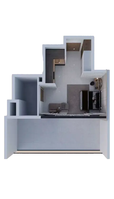 AG Ark Tower: फ़्लोर प्लान Type B, 583 sq ft