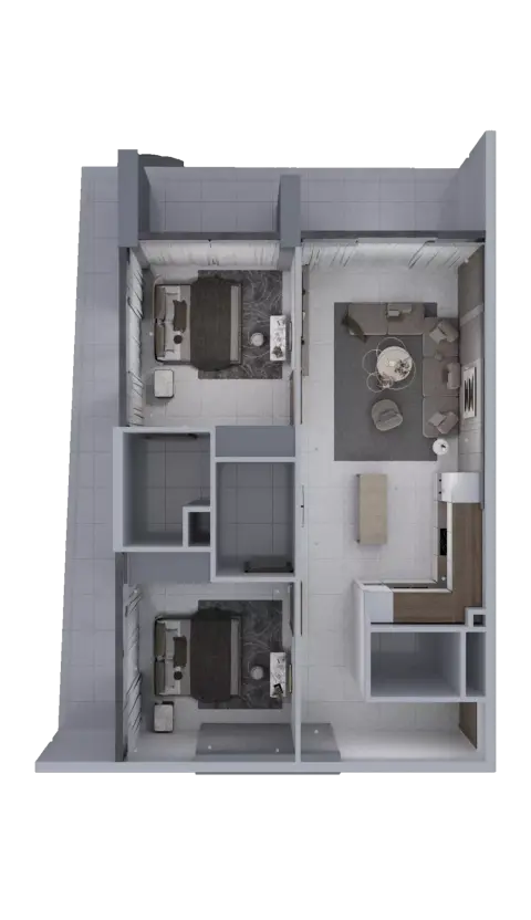 AG Ark Tower: फ़्लोर प्लान Type B, 1,183 sq ft